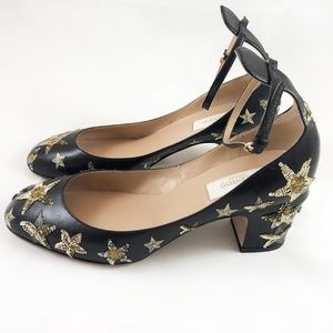 Valentino Leather Heels Star Pattern